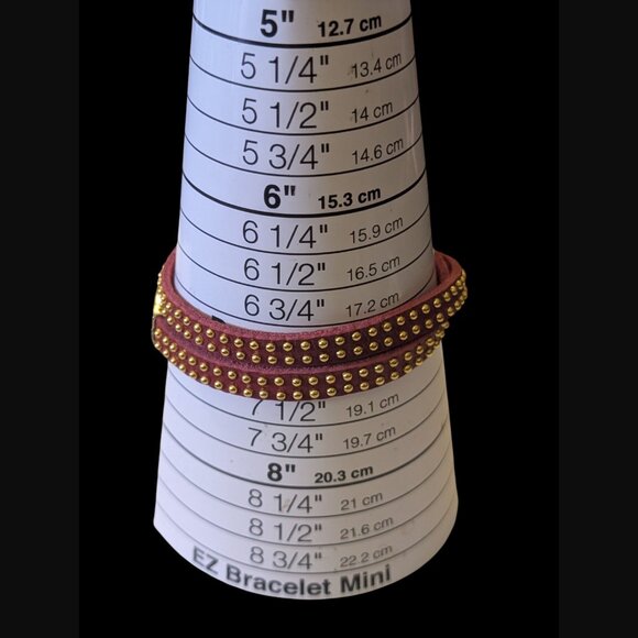 Talbots Red Leather Gold Tone Studded Size 7" Double Wrap Bracelet NWT - Picture 5 of 5